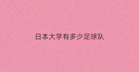 日本大学有多少足球队(日本大学足球锦标赛)