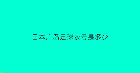 日本广岛足球衣号是多少(日本广岛县属于哪个市)