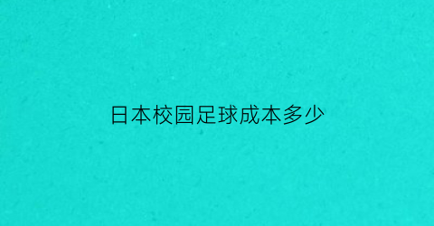 日本校园足球成本多少(日本校园足球成本多少钱)