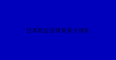 日本职业足球有多少球队(日本职业足球人数)