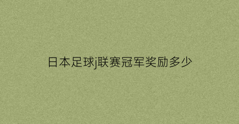 日本足球j联赛冠军奖励多少(日本足球j联赛冠军奖励多少钱一个)