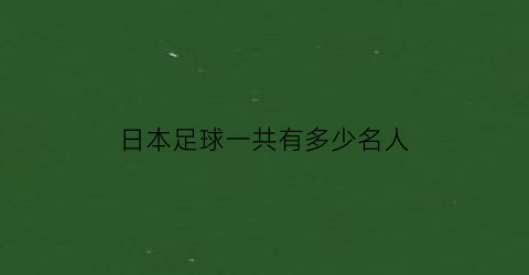 日本足球一共有多少名人(日本足球运动员有多少)