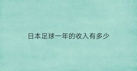 日本足球一年的收入有多少(日本足球一年的收入有多少钱)