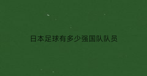 日本足球有多少强国队队员