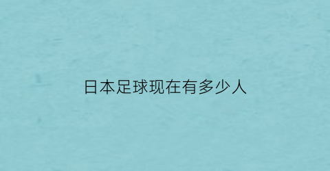 日本足球现在有多少人(日本有多少足球队)