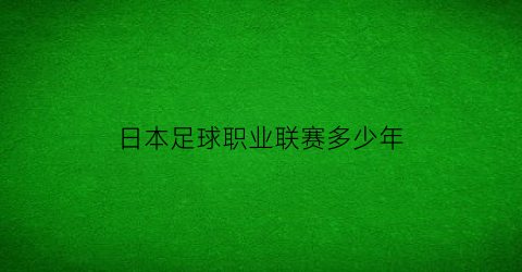 日本足球职业联赛多少年