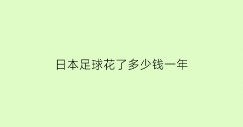 日本足球花了多少钱一年