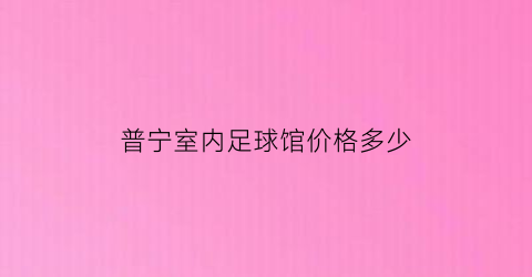 普宁室内足球馆价格多少(普宁室内足球馆价格多少一个)