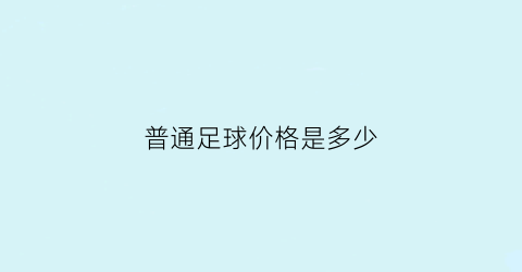 普通足球价格是多少(普通足球一般多少钱)