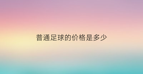 普通足球的价格是多少