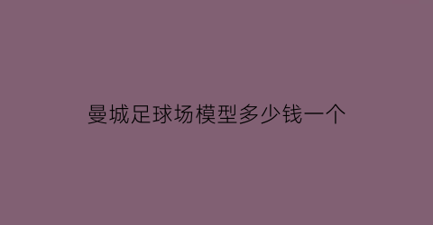 曼城足球场模型多少钱一个(曼城的足球场)