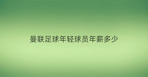 曼联足球年轻球员年薪多少(曼联足球年轻球员年薪多少钱)