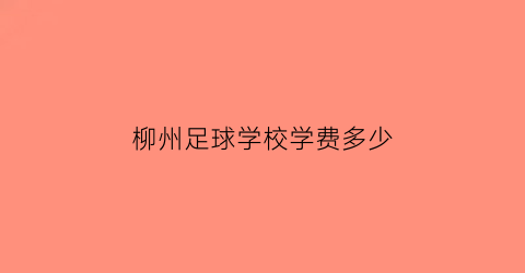 柳州足球学校学费多少(柳州足球培训)