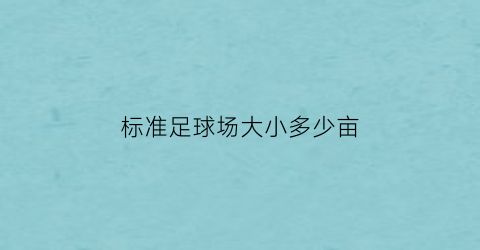 标准足球场大小多少亩(标准足球场占地)