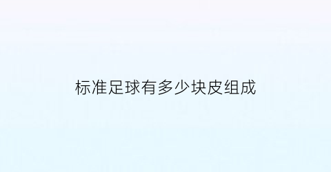 标准足球有多少块皮组成(一个标准足球有多大)