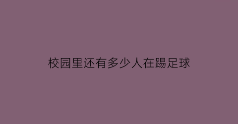 校园里还有多少人在踢足球