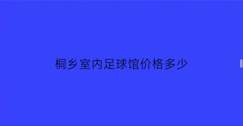 桐乡室内足球馆价格多少