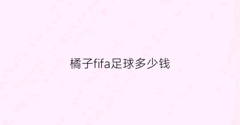 橘子fifa足球多少钱