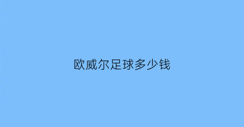 欧威尔足球多少钱(欧洲威尔士足球队)