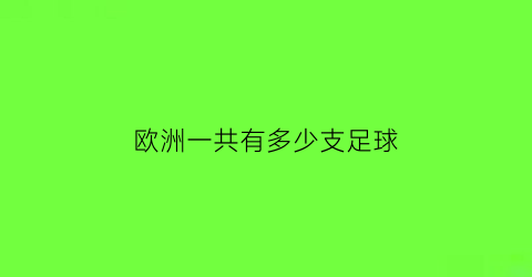 欧洲一共有多少支足球(欧洲一共有多少支足球球员)