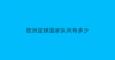 欧洲足球国家队共有多少