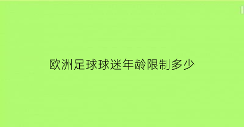 欧洲足球球迷年龄限制多少(欧洲足球球迷年龄限制多少岁)