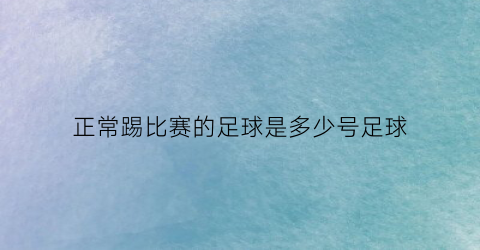 正常踢比赛的足球是多少号足球