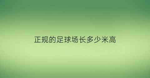 正规的足球场长多少米高(标准的足球场有多大多长多宽)