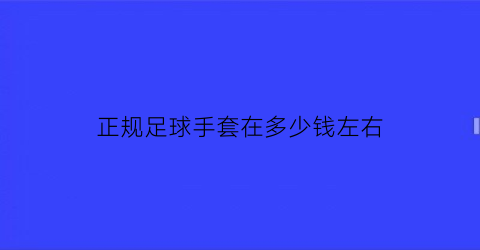 正规足球手套在多少钱左右(足球手套怎么戴)