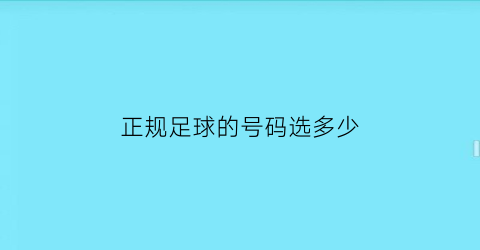 正规足球的号码选多少(足球号码要求)