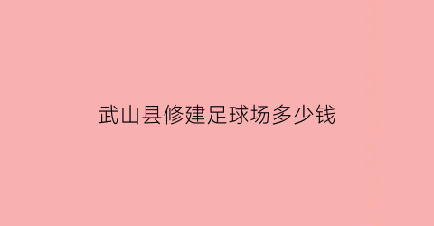 武山县修建足球场多少钱(武山县修建足球场多少钱一个)