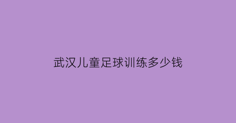 武汉儿童足球训练多少钱(武汉足球幼儿园)