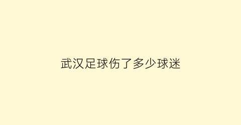 武汉足球伤了多少球迷(武汉足球情报)