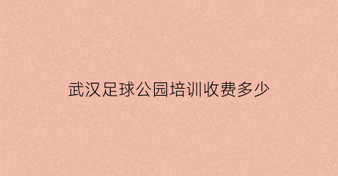 武汉足球公园培训收费多少(武汉足球公园培训收费多少)