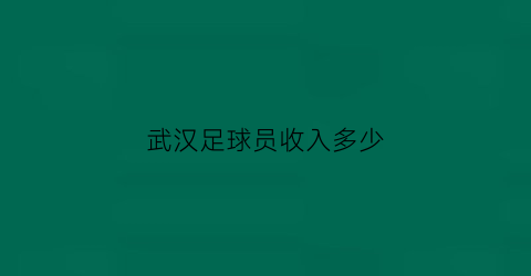 武汉足球员收入多少(武汉足球员收入多少钱一个月)