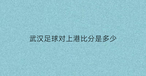 武汉足球对上港比分是多少