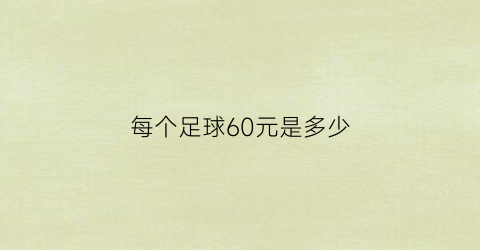 每个足球60元是多少(一个足球66元买6个足球大约多少钱)