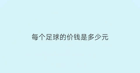 每个足球的价钱是多少元(一个足球几元钱)