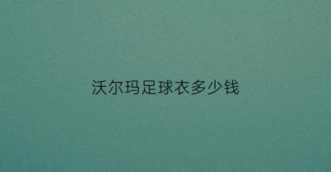 沃尔玛足球衣多少钱