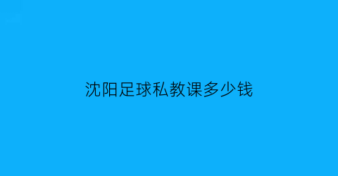 沈阳足球私教课多少钱