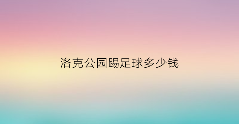 洛克公园踢足球多少钱(洛克公园踢足球多少钱一次)