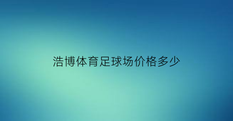 浩博体育足球场价格多少(博浩室内足球场)