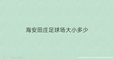 海安田庄足球场大小多少