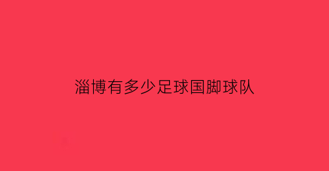 淄博有多少足球国脚球队(淄博有足球队吗)