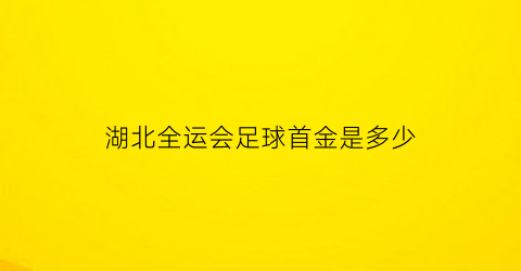 湖北全运会足球首金是多少