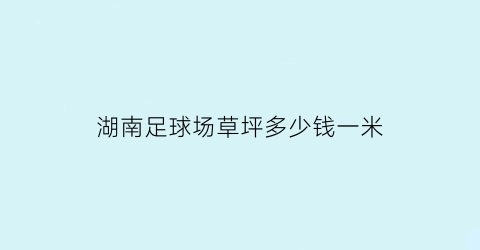 湖南足球场草坪多少钱一米