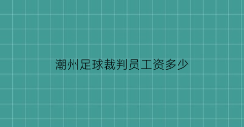 潮州足球裁判员工资多少(潮州足球裁判员工资多少钱)