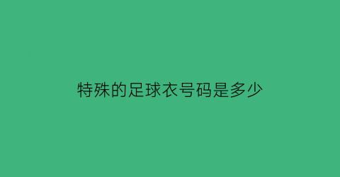 特殊的足球衣号码是多少(足球衣服号码意义)