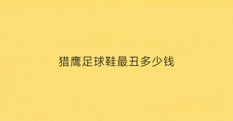 猎鹰足球鞋最丑多少钱(2020猎鹰足球鞋新款)