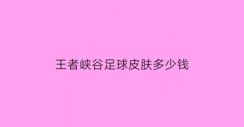 王者峡谷足球皮肤多少钱(王者足球队皮肤)